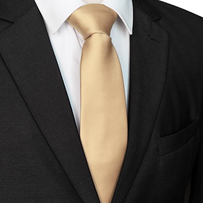 JEMYGINS Solid Color Tie Mens Necktie for Business and Wedding