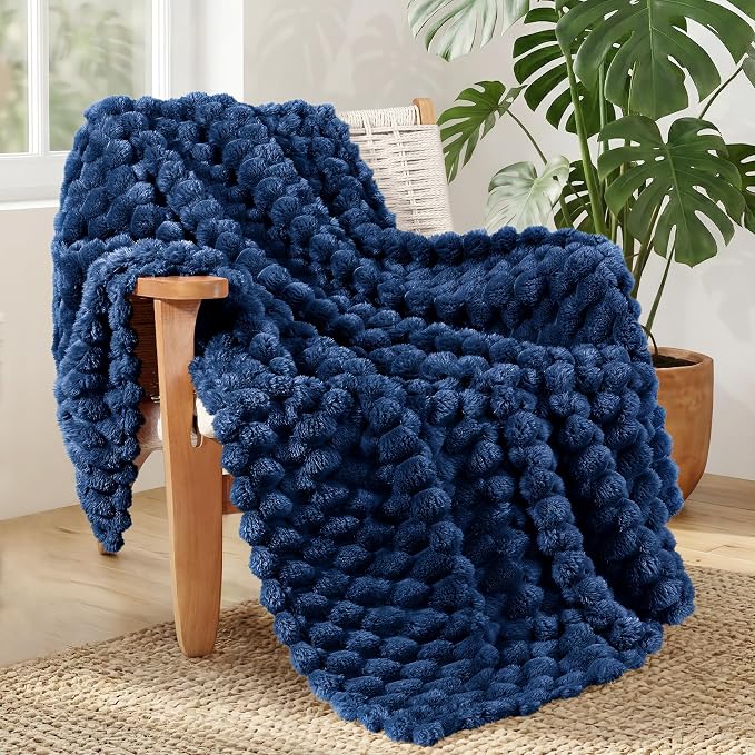 Whale Flotilla Soft Cozy 3D Fleece Throw Blanket for Couch & Bed, Navy Blue | Super Lightweight Plush Fluffy Throw, Luxury 3D Decorative All‑Season Couch Cover Blanket for Sofa & Office Chair, 50"x60"