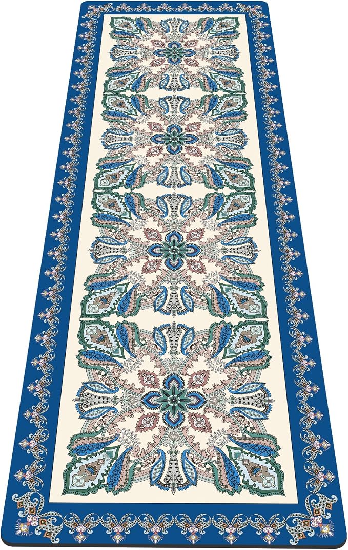 nuveti Yoga Mat Print Extra Thick TPE Non Slip Fitness Exercise Mat with Carrying Bag,72"x24" Extra Thick 6MM Exercise & Workout Mat for Yoga, Pilates Fitness and Floor Exercises