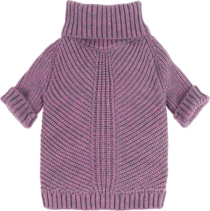 Fitwarm Thermal Knitted Dog Sweater Doggy Winter Coat Pet Clothes Doggie Turtleneck Jacket Puppy Outfits Cat Sweatsuit Lavender Purple X-Large