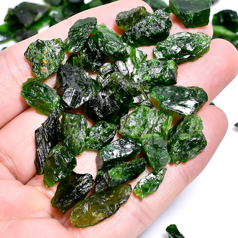 50 carats Raw Chrome Diopside Rough Gemstone, Natural Crystals, Healing Stones, Wholesale Lot, Jewelry Making Supply, Stone, Strength Stone, 10 to 15mm, 9 to 12pcs