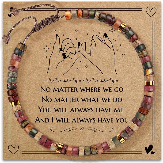Inspirational Gifts Bracelets for Women: Valentines Mothers Day Birthday Gifts for Women Friends Sister Mom - Healing Natural Stone Beads Bracelets Thinking of you Get Well Soon Gift for Women