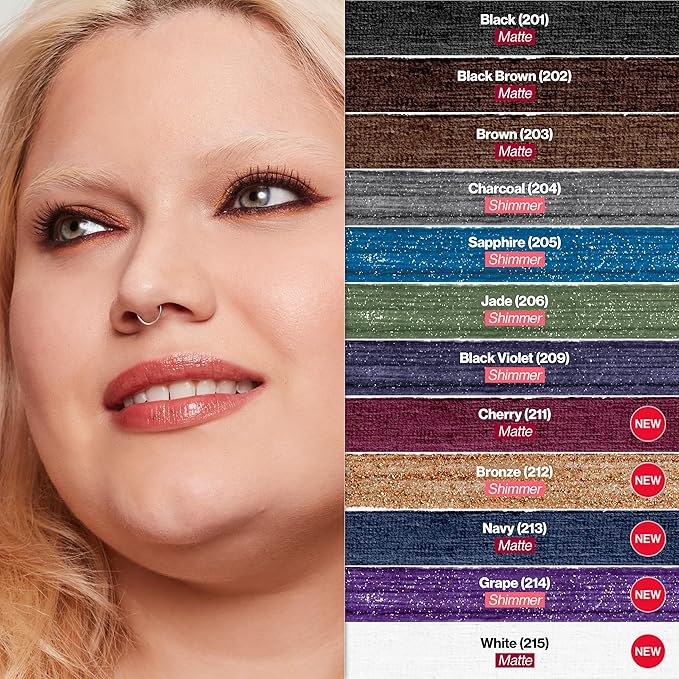 REVLON ColorStay Pencil Waterproof Eyeliner, Smudge-Proof, Eye Makeup with Built-In Sharpener, Stocking Stuffer for Women, 204 Charcoal, 0.01 oz