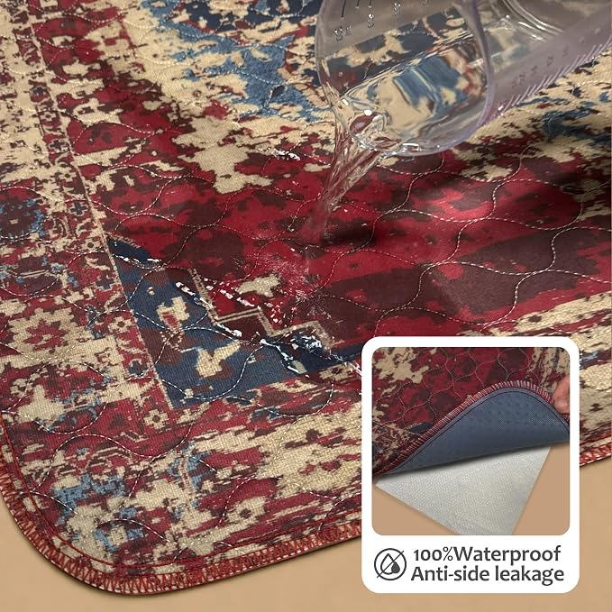 Washable Pee Pads for Dogs, Reusable Puppy Potty Training Pads, Ultra-Absorbent Thick Waterproof Leak-Proof Non-Slip Pads & Mat for Crate, Playpen, Floor, Whelping & Housebreaking , 2 Pack 54"x54"