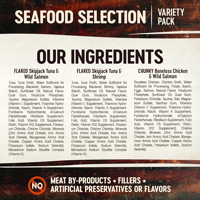 Wellness CORE Signature Selects Variety Pack Adult Canned Wet Cat Food, Natural, Protein Rich, Grain Free, Seafood Recipes, 2.8 oz, Pack of 8 Cans