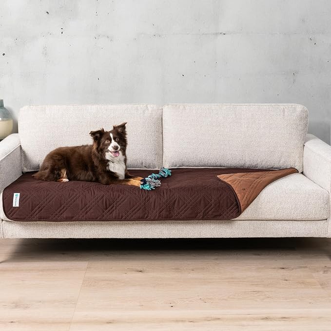 PetAmi Waterproof Couch Cover for Dog Nonslip Bed Sofa Blanket, 30x70 Brown