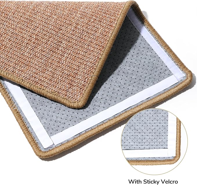 FUKUMARU Cat Scratcher Mat, 23.6 X 31.5 Inch Natural Sisal Cat Scratch Mat | Horizontal Cat Scratching Pad Mat Floor Rug with Sticky Tapes, Cat Wall Scratcher for Indoor Cats, Protect Couch and Carpet