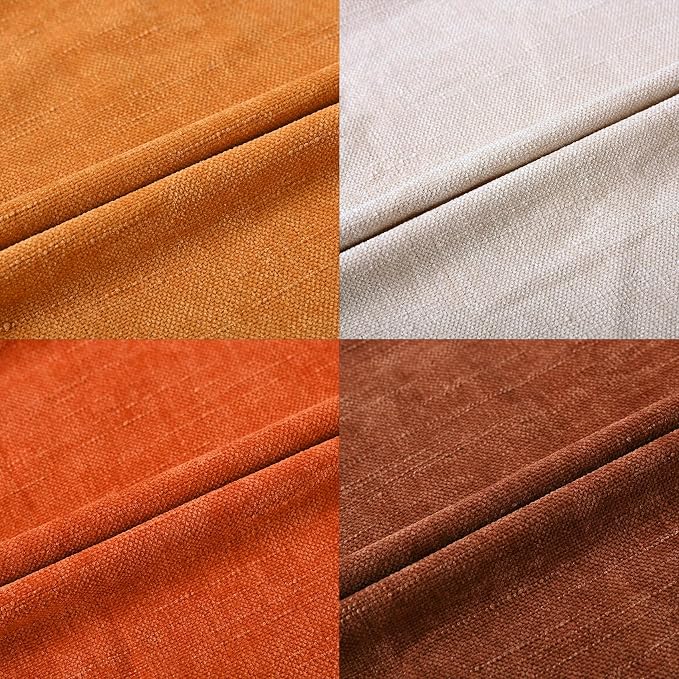 Set of 4 Soft Textured Decorative Throw Pillow Covers 24x24 Inch Cozy Farmhouse Cushion Cover Square Accent Pillow Cases for Bed Couch Sofa Living Room, Beige Rust Orange