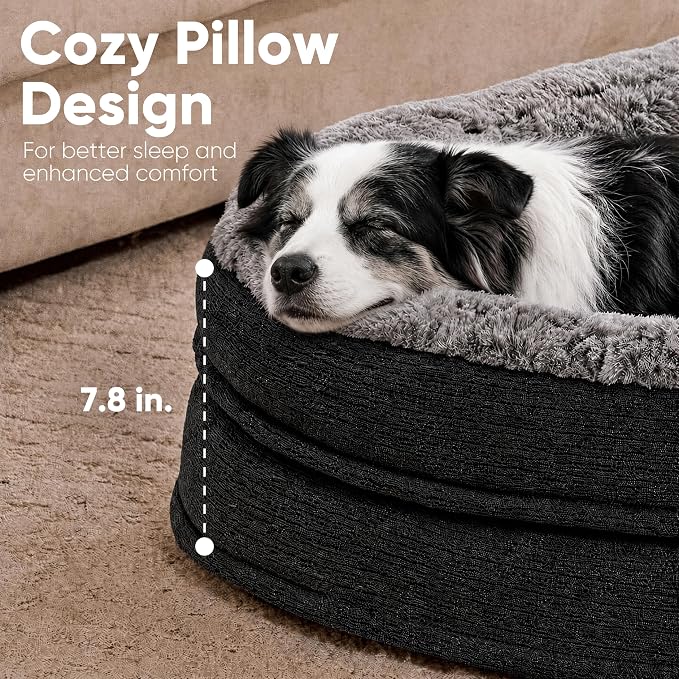 FUKUMARU Large Thickened Dog Couch Bed, Orthopedic, Waterproof & Washable | Heavy Duty Dog Sofa with 4" Extra-Thick Egg-Crate Foam, Relieves Joint Pressure, Fully Removable, Fits Medium to Large Dogs