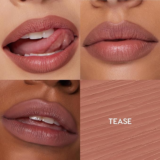 ColourPop So Juicy Plumping Lip Gloss Balm Doe (0.07 oz) + So Juicy Plumping Lip Liner Tease (0.01 oz), Peptide-Infused Lip Color for Fuller, Hydrated Lips