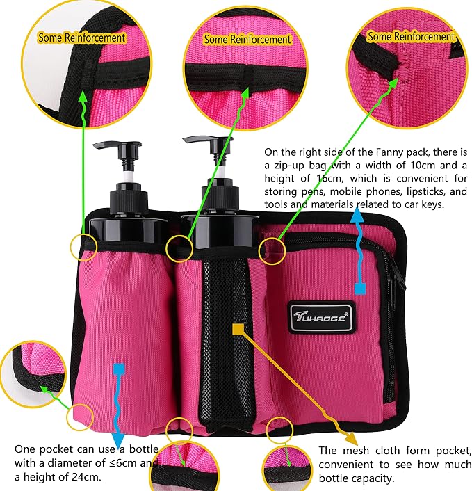 Massage Oil Holster Massage Bottle Bag Lotion Holster Massage Therapist Massage Oil Holster Massage Lotion …(3kd9D-Rose Red)
