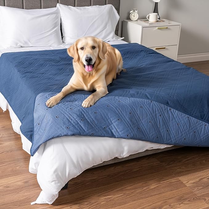 PetAmi Waterproof Couch Cover for Dog Nonslip Bed Sofa Blanket, 102x82 Blue