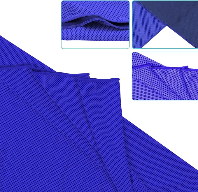 Cooling Towel (Pack of 20, 40"x12") with Pouches for Sports, Workout, Fitness, Gym, Yoga, Golf, Pilates, Travel, Camping & More