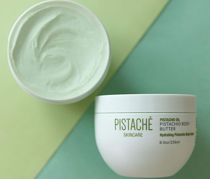 Pistaché Skincare Pistachio Oil Whipped Body Butter Cream | Rich Moisturizer for Dry Skin with Vitamin E & Antioxidant Protection | The Boyfriend Body Butter, 8 oz