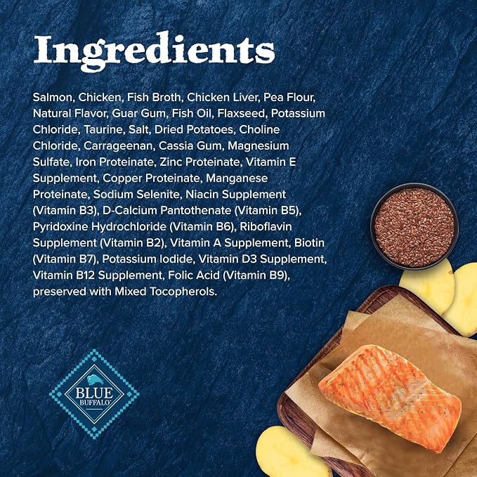 Blue Buffalo Wilderness Salmon Paté Adult Wet Cat Food, 5.5 oz, 24 ct | Real Salmon #1 Ingredients, High Protein & Grain-Free Recipes, Supports Energy for an Active Life