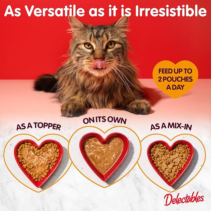 Delectables Lickable Treat Stew Wet Cat Treat with Real Tuna & Shrimp, Food Topper, Hydrating, Grain-Free, No Fillers, No By-Products, No Added Preservatives, 1.4oz Pouch, 12ct