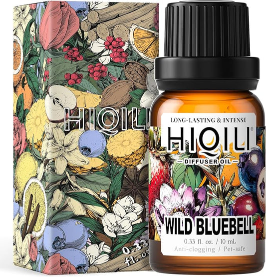 HIQILI Wild Bluebell Diffuser Oil for Scent Diffusers, Inspired by Jo M.lone's, Work & Relax, Ideal for Office, Bathroom, Travel - 0.34 Fl Oz