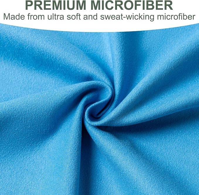 Aegero Camping Towel,2 Pack Microfiber Travel Sports Towel,Quick Dry-Super Absorbent-Ultra Compact-Ultra Soft-Lightweight.Suitable for Gym,Yoga,Trip,Beach,Shower,Backpacking,Pool(Blue)