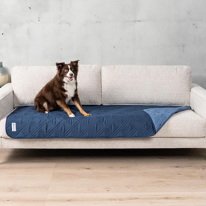 PetAmi Waterproof Couch Cover for Dog Non-Slip Bed Sofa Blanket, 30x70 Blue