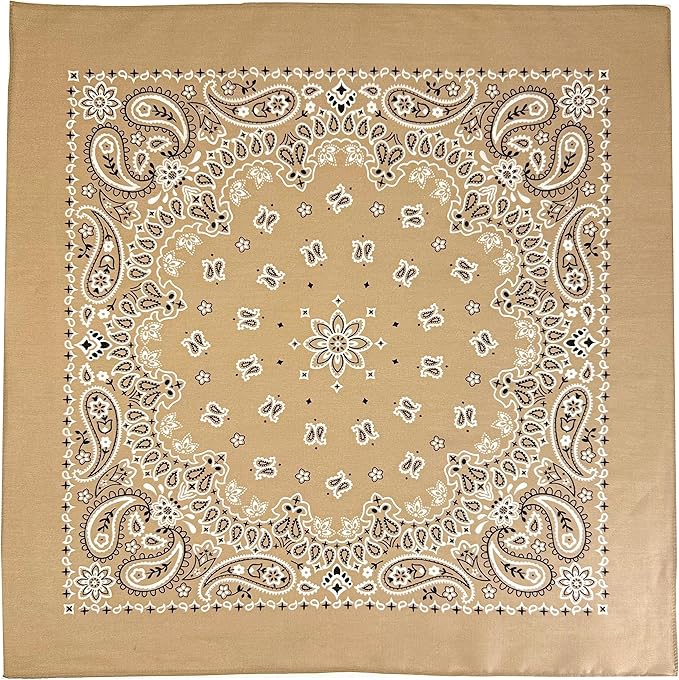 Gift Packaging Bandana for Men Women - 100% Cotton, Paisley, 22x22 In, 1 Pack - Large Bandanna Handkerchief Cowboy Hanky
