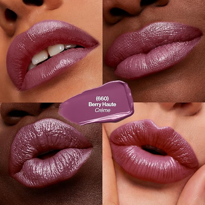 REVLON Super Lustrous Lipstick, Creamy Formula For Soft, Fuller-Looking Lips, Moisturized Feel, 660 Berry Haute, 0.15 oz (Pack of 2)