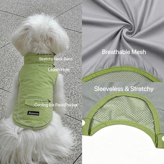 Dog Sun Protection Cooling Shirt,UPF 50+ UV Protection,Lightweight Breathable Cooling Vest, Sunblock Summer Clothes for Dogs (Mint Green, 3XL, Side Snap-Buttons)