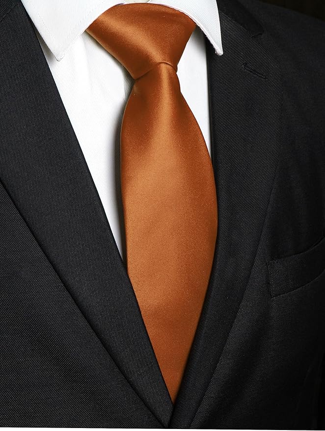 JEMYGINS Solid Color Tie Mens Necktie for Business and Wedding