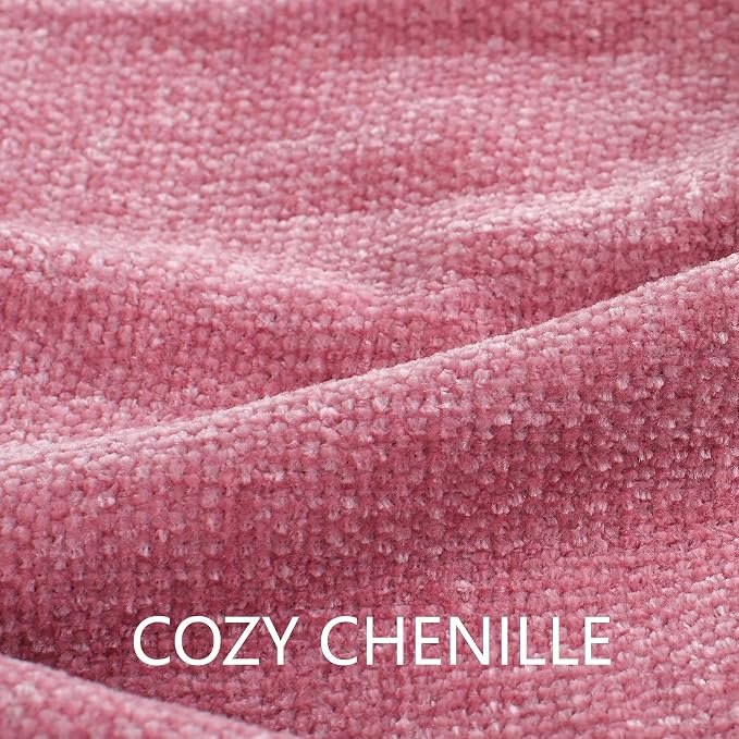 Chenille Throw Blanket for Couch 60" x 80" Twin, Rose Pink | Soft Cozy Warm Throws with Fringe Tassel, for Living Room Bed Sofa Chair Cover, Lightweight Knitted Decorative Boho Blankets