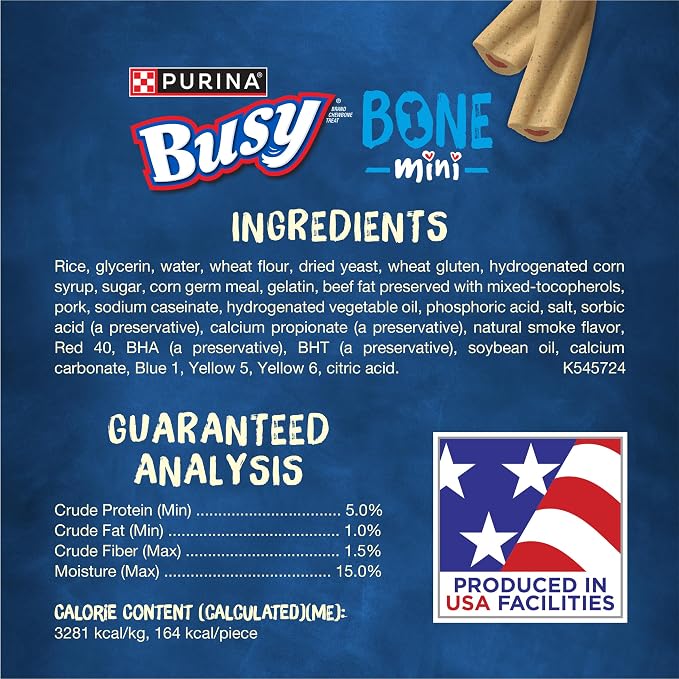 Purina Busy Made in USA Facilities Small Breed Dog Bones, Mini - 20 ct. Pouch (Pack of 2)