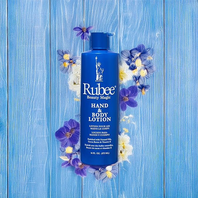 RUBEE Body & Hand Lotion - Pack of 6 Non-Greasy Lotion for Women & Men - 16oz for Extremely Dry Skin - Vitamin E Moisturizer