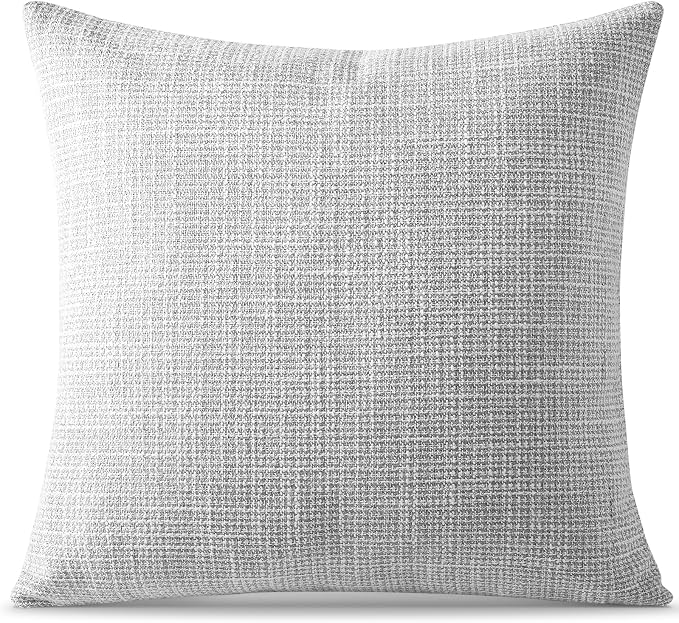 OTOSTAR Linen Throw Pillow Cover Set of 1 Decorative Square Pillowcases Cushion Covers 18x18 Inch for Home Decor Sofa Bedroom Car 45 x 45CM Light Grey