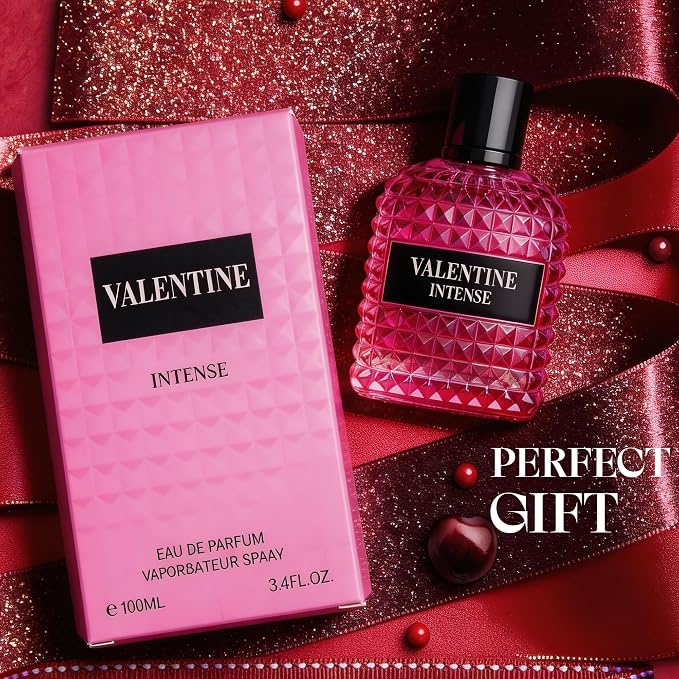 A CENTER Valentine Intense Women's EDP perfume| 3.4 Fl Oz Floral Gourmand Cologne | Rose Vanilla Woody Scent Gift for Her Long Lasting Cologne for Daily Use