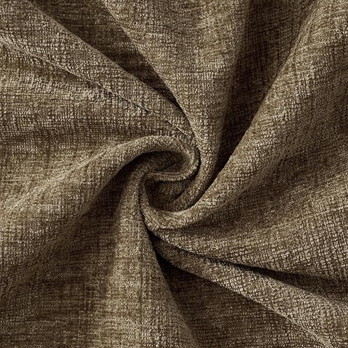 MIULEE Soft Chenille Fall Throw Pillow Covers Coffee 18x18 Inch Pack of 2 | Modern Fall Home Decor, Classic Decorative Pillows, Solid Dyed Cases, Boho Couch Cushion Covers for Sofa Bed Living Room