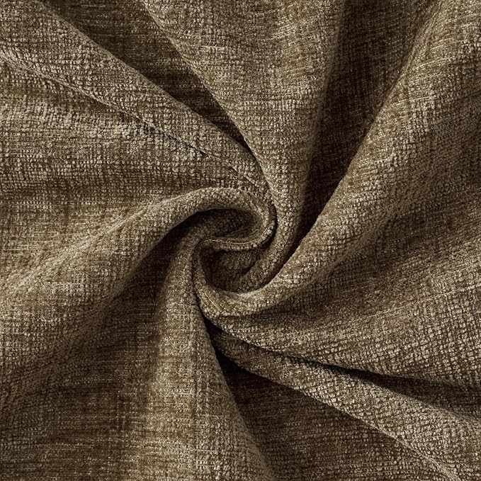 MIULEE Soft Chenille Fall Lumbar Throw Pillow Covers Coffee 12x20 Inch | Pack of 2, Modern Fall Decor, Classic Decorative Pillows, Solid Dyed Cases, Couch Cushion Covers for Sofa Bed Living Room