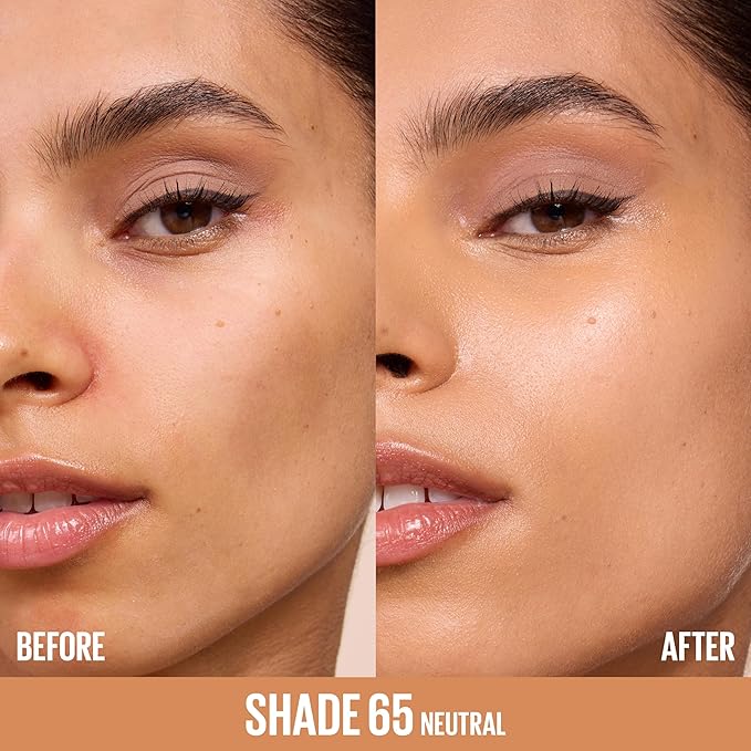 Maybelline Lifter Serum Concealer, Radiant Concealer with Full Coverage, Includes 2% Peptides + Caffeine to Hydrates & Brightens Under Eyes, 65, 1 Count