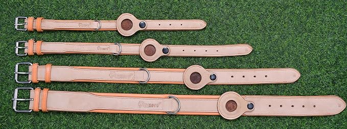 Airtag Luxury Real Leather | Genuine Leather Soft Padded Dog Collar for Medium Large Dogs Ultra | Leather with Anti -Rust Hardware (Size - XL) Fits Neck 21, 22, 23, 24 & 25 inches