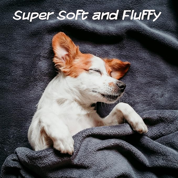 PETMAKER Waterproof Reversible Dog Blanket, Gray, 60” x 70” | Soft Sherpa Fleece Pet Throw Furniture Protector Cover for Couch Bed Car - Washable Pet Blanket for Dogs Cats Home Decor