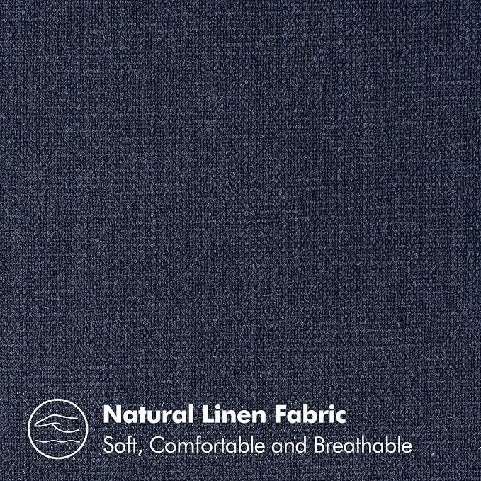 MIULEE Decorative Linen Pillow Covers 26x26 Inch Navy Blue | Boho Farmhouse Neutral Couch Throw Pillows for Bed, Pack of 2 Accent Coastal Modern Pillowcases, Sofa Livingroom Home Decor
