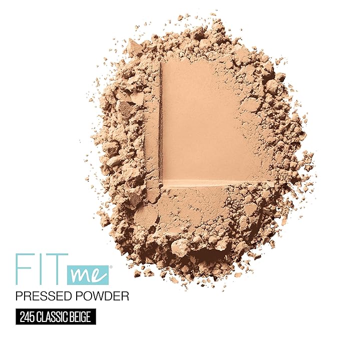Maybelline Fit Me Matte + Poreless Pressed Face Powder Makeup & Setting Powder, Classic Beige, 1 Count