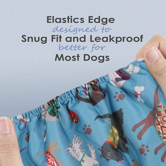 wegreeco Washable Male Dog Belly Band (Stylish Pattern)- Pack of 3 - Washable Male Dog Belly Wrap, Dog Diapers Male (Lovely Dogs, Medium)