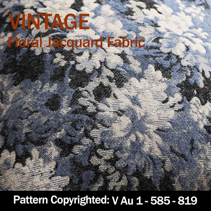 Pack of 2 Vintage Floral Euro Sham Covers 26x26 Boho Farmhouse Accents Chenille Square Decorative Throw Pillow Cases for Living Room Couch Bed Home Decor, Dusty Blue