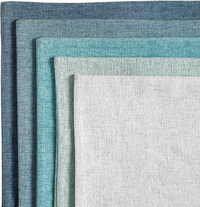 Decorative Chenille Throw Pillow Covers 26x26 Euro Shams Steelblue | Pack of 2 Square Soft Cozy Concise Modern Farmhouse Fall Cushion Cases for Sofa Couch Bed Living Room Home Decor