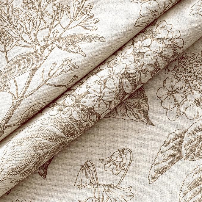 Set of 2 Lumbar Floral Pillow Covers 12x20 Inch Light Brown | Decorative Neutral Hydrangea Print, Boho Vintage Throw Pillows, Cottagecore Home Decor, for Sofa Couch Porch Bed Living Room