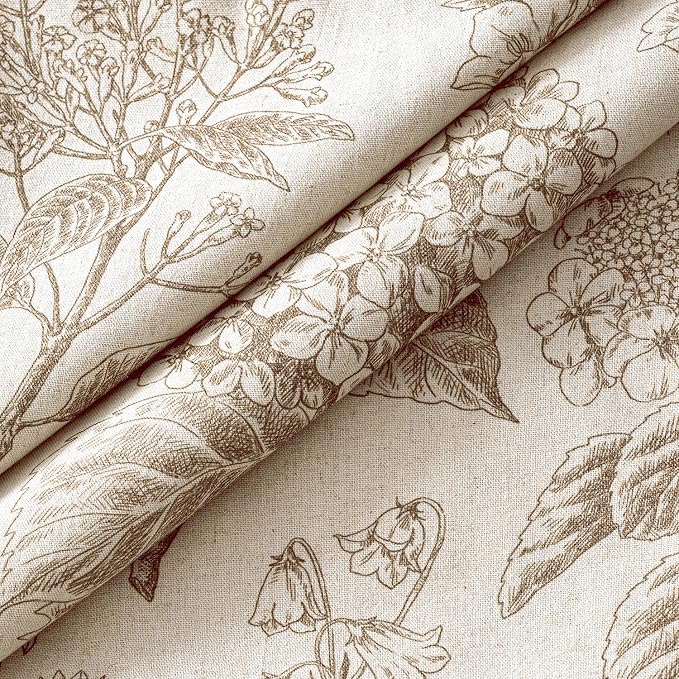 Set of 2 Euro Floral Pillow Covers 24x24 Inch Light Brown | Decorative Neutral Hydrangea Print, Boho Vintage Throw Pillows, Cottagecore Home Decor, for Sofa Couch Porch Bed Living Room