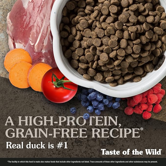 Taste of the Wild Wetlands Adult Dry Dog Food, Roasted Fowl, 14lb | High Protein |Grain Free Recipe* |Real Duck, Roasted Quail & Roasted Turkey |Nutrient Dense to Help Support Peak Health