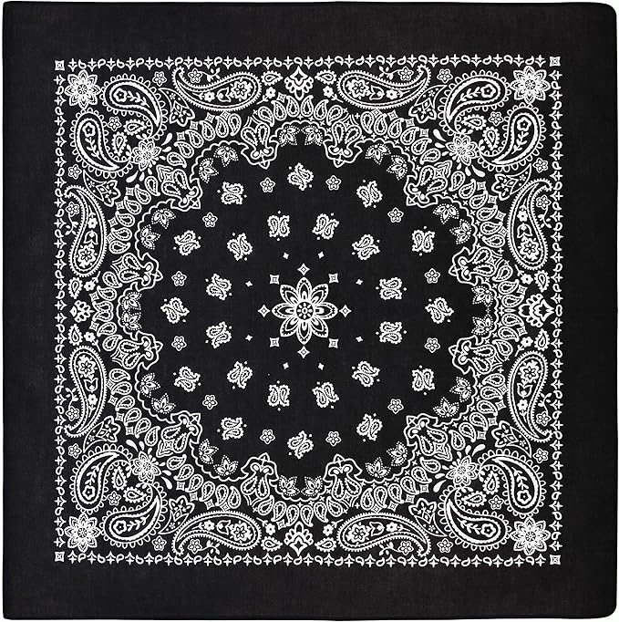 Gift Packaging Bandana for Men Women - 100% Cotton, Paisley, 22x22 In, 1 Pack - Large Bandanna Handkerchief Cowboy Hanky