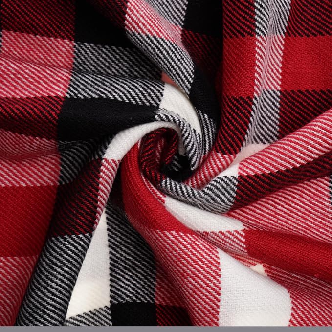 Christmas Red Plaid Throw Blanket for Couch, Red Buffalo Plaid Blanket | Super Soft Woven Throw Blanket with Tassels, Decorative Christmas, Lightweighet,Ideal for Bed Sofa Home Decor