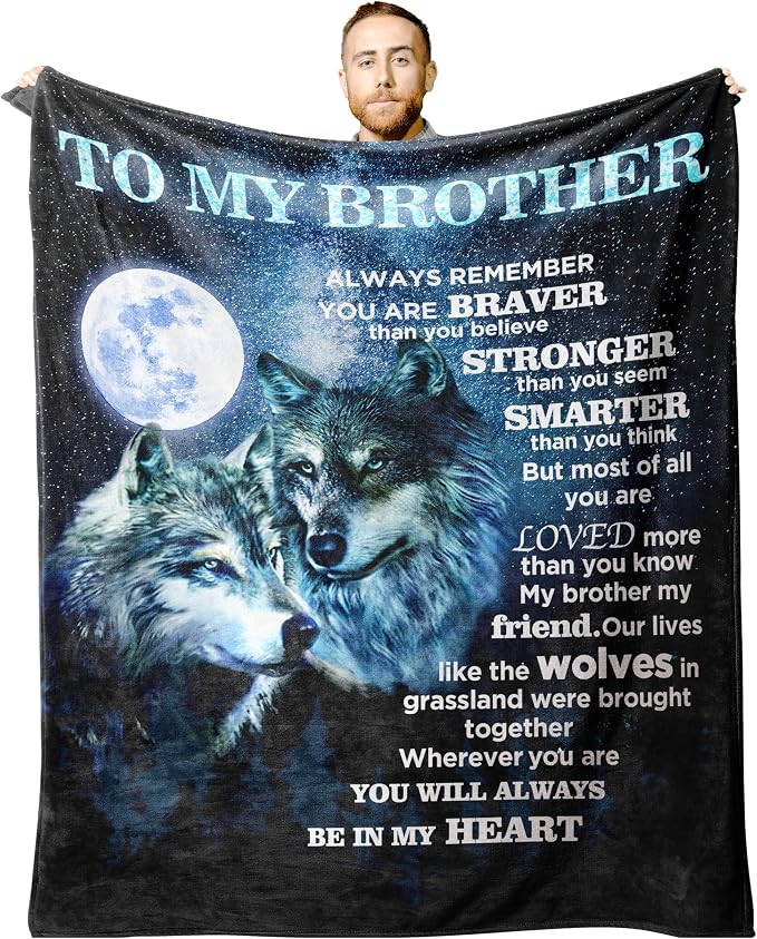 Best Brother Gifts from Sister for Birthday, Big Brother Birthday Gifts for Brother Adult from Sister,Birthday Gifts for Brothers from Sisters, 60"x80"Blanket
