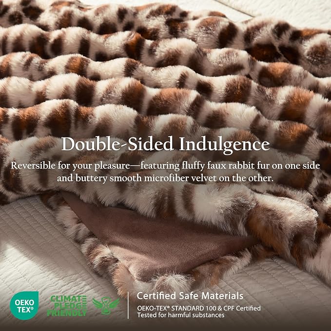 WDCOZY Cheetah Leopard Print Bubble Throw Blanket, Luxury Faux Rabbit Fur Mink Plush Throw for Couch, Sofa and Bed, Soft Fluffy Fuzzy Cozy Blanket for Women, Thick and Warm, 50x60 inches, 950 GSM