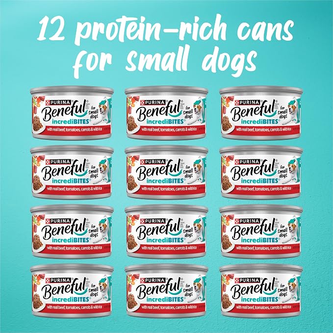 Purina Beneful Small Breed Wet Dog Food in Gravy, IncrediBites With Real Beef - (Pack of 12) 3 oz. Cans